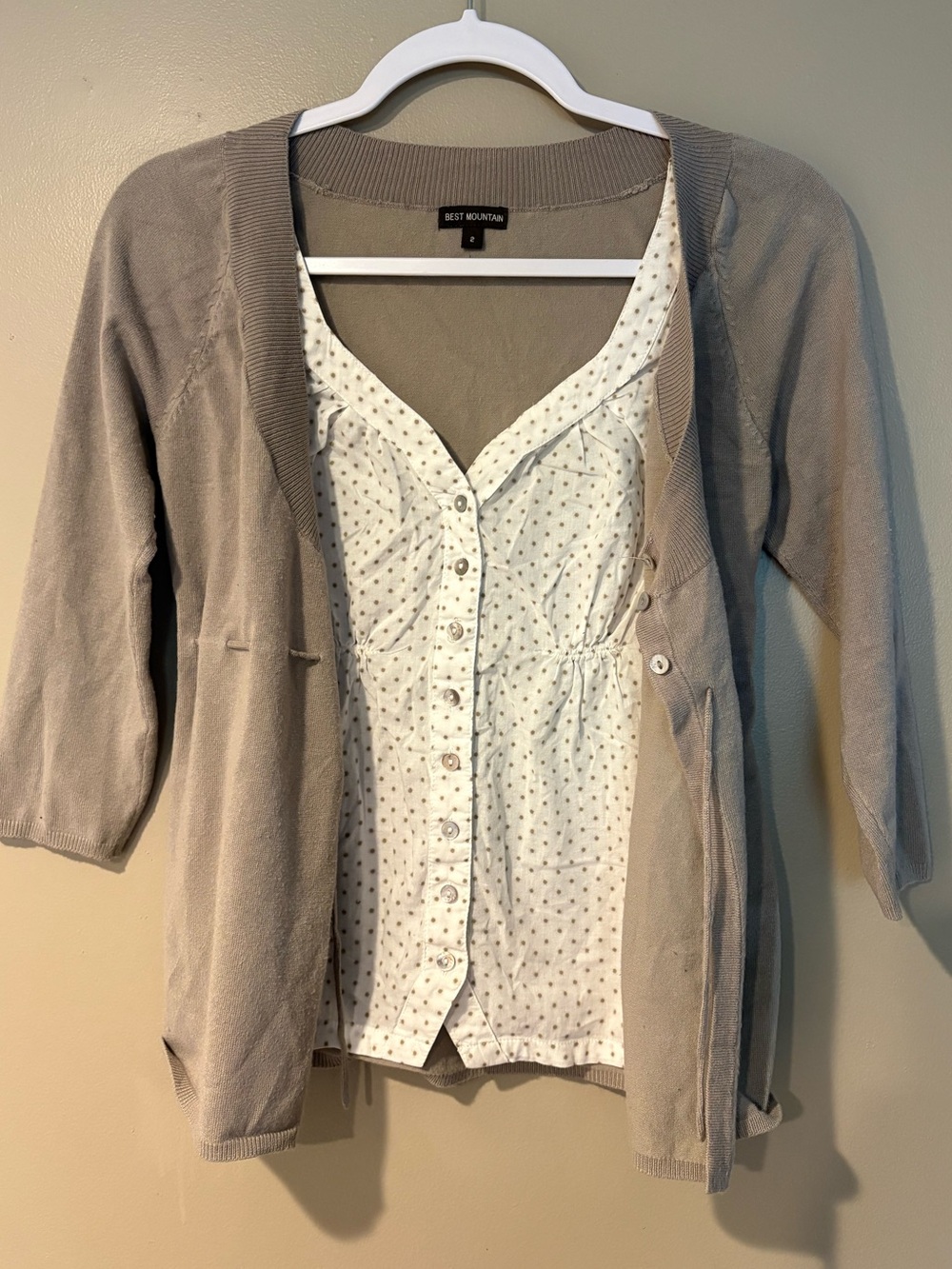 2000s coquette preppy polka dot button up cardigan soft girl academia - Picture 4 of 7